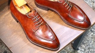 Making HANDMADE Bespoke Apron Toe Derby Shoes [upl. by Namyl195]