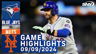 Mets vs Blue Jays 992024  NY Mets Highlights  SNY [upl. by Eeimaj]