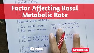 Factor Affecting Basal Metabolic Rate  Biochemistry [upl. by Slade659]