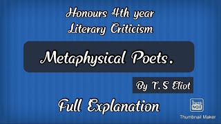 Metaphysical Poets by TS Eliot [upl. by Amairam]