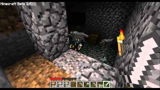 MINECRAFT Spider Dungeon attack with 2 wolves  Attaque de donjon araignée avec deux loups [upl. by Ahsinid]