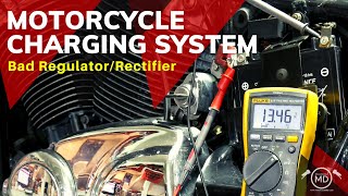 Motorcycle Charging System Bad RegulatorRectifier [upl. by Averir]