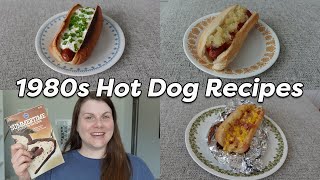 1980s HOT DOG RECIPES 🌭 trying Creative Hot Dogs from Pillsbury [upl. by Cynar]