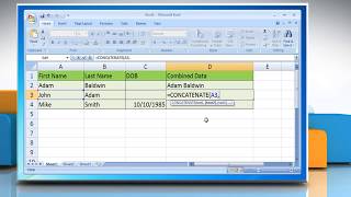 CONCATENATE Function in Excel 2007 [upl. by Lipkin859]