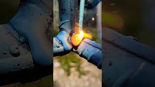 strong welding tricks on iron rods welding shorts shortvideo subscribe song music [upl. by Lanam]