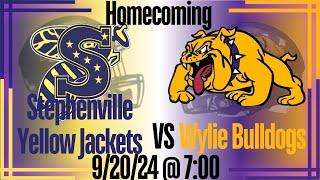 Wylie Bulldogs vs Stephenville Yellowjackets Homecoming  92024 Football TXhsfb [upl. by Ennyl]