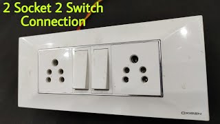 2 Switch 2 Socket Connection2 Socket 2 Switch Connection Electric board connection [upl. by Asli]