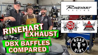 Rinehart Exhaust Harley Install  DBX Baffle Comparison  Harley Sound  Road Dirt TV  Kevin Baxter [upl. by Nehepts]