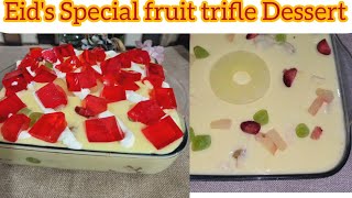 Fruit Trifle Dessert RecipeEids Special Fruit Trifle Recipe By flame on by zainab [upl. by Lah]