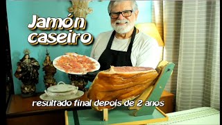 Corte e degustação do Jamón caseiro O sabor ficou incrível [upl. by Libre]