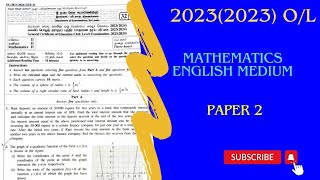 OL 20232024  Mathematics  English medium  paper 2  education wamh [upl. by Kcarb]