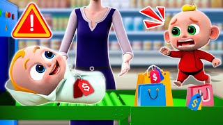 Baby Got Lost At Grocery Store 🛒  Grocery Store Song 👀  NEW✨ Nursery Rhymes For Kids [upl. by Ahseinad]