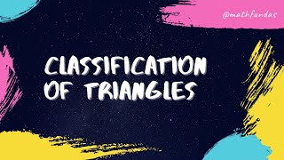 CLASSIFICATION OF TRIANGLES  MATH FUNDAS  CBSE  CLASS 6 [upl. by Westerfield]