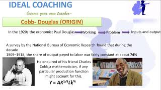 PART 1 COBB DOUGLAS PRODUCTION FUNCTION HINDI [upl. by Tiffi760]