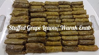 How To Make Stuffed Grape Leaves  Warak Enab  Arabic food [upl. by Erodeht]