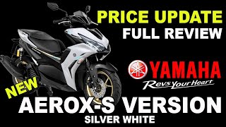 Yamaha Aerox 155S Version 2022 Keyless  ABS  Price Updates  Full Details  Silver White [upl. by Grubman]