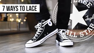 7 WAYS TO LACE CONVERSE CHUCK TAYLOR ALL STAR HIGH TOP  I AM RIO P [upl. by Nnaillek]