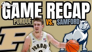 Purdue vs Samford  Game Recap and Takeaways Braden Smith is way better than people said he was [upl. by Daggna]