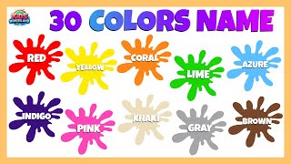 30 Colors Names  Learn Basic Color Names  Colors Song for kids  Colors Name  Kids Wonderland [upl. by Enomyar]