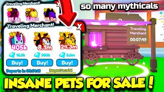 I Bought INSANE MYTHICAL PETS In Pet Simulator X From The TRAVELING MERCHANT Roblox [upl. by Swithbert]