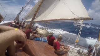 Schooner Columbia rail down in Antigua [upl. by Romilly998]