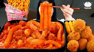 ASMR MUKBANG 직접 만든 불닭 로제 떡볶이 로제 불닭볶음면 치즈스틱 치즈볼 먹방 amp 레시피 FIRE NOODLES AND Tteokbokki EATING [upl. by Atnahsa278]