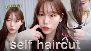 집에서 혼자 셀프 레이어드컷 자른 결과💇🏻‍♀️ 성공 실패 긴머리 스타일링 팁 [upl. by Pitzer]