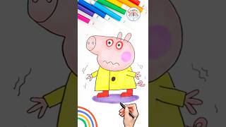 Peppa Pig George Drawing  How to Draw George Pig Catches a Cold 🌈🐽 peppapig shorts forkids [upl. by Htial113]