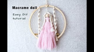 Macrame doll tutorial  doll on swing  easy step by step macrame tutorial DIY [upl. by Corny770]