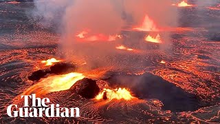 Hawaiis Kilauea volcano spectacularly erupts after threemonth slumber [upl. by Laro]