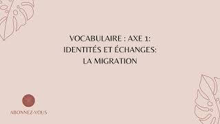 Vocabulaire  arabe identités et échanges la migration [upl. by Maressa425]