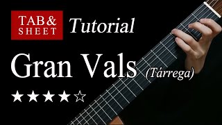 Gran Vals Tarrega  Guitar Lesson  TAB [upl. by Hollander]