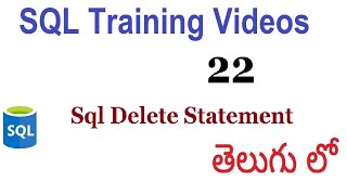 SQL DELETE Statement sql videos in Telugu 22 [upl. by Bride429]