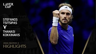 Stefanos Tsitsipas v Thanasi Kokkinakis Highlights  Laver Cup 2024 Match 2 [upl. by Eelyam]