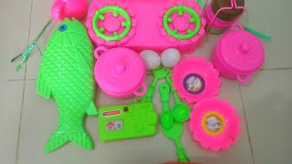 Kitchen cart and Baby Doll toys surprise eggs play Video [upl. by Pattison908]