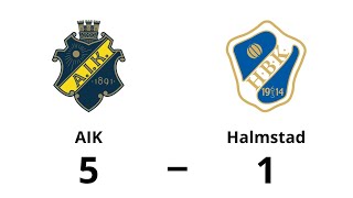 Aik  Halmstad BK 51  Allsvenskan Höjdpunkter [upl. by Gnues]