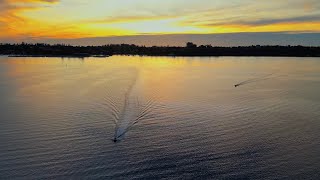 4K Drone Video Stunning Perth Sunset by the Swan River Perth Western Australia [upl. by Kellen911]