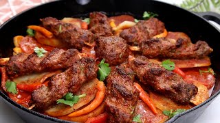 طبخ أسهل وألذ كفتة كباب باللحم صحية بالفرن بدون قلي Oven baked kofta kebab has never been so easy [upl. by Chun]