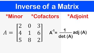 🔷08  Inverse of 2x2 and 3x3 Matrices  Minors Cofactors and Adjoint of a Matrix [upl. by Rafi]