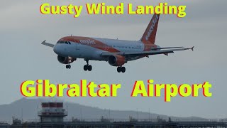 27 Wind Gust easyJet Landing at Gibraltar 16 Dec 2023 [upl. by Mord]