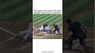 Thoughts on this plate should he have been ejected mlb baseball play sports sport sub [upl. by Okikuy]