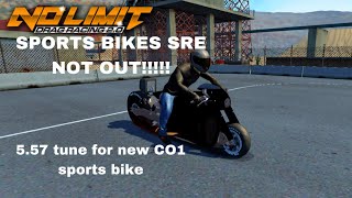 NEW SPORTS BIKES 557 tune for CO1 bike No Limit Drag Racing 20Beta testing [upl. by Suzi]