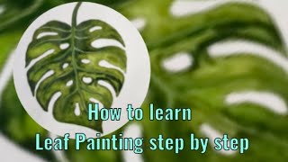 beautiful leaf paintingwater colour leaf painting [upl. by Avilla]