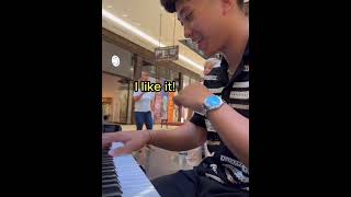 Piano in public cute boy singing he is so talented [upl. by Evania]