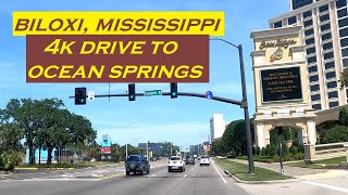 Biloxi Mississippi Strip  4k Drive Tour  Dashcam  Ocean Springs [upl. by Alyks505]