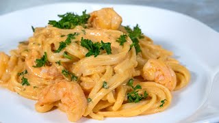 Pasta Con Camarones En Crema De Chipotle  Receta Facil [upl. by Nollat]