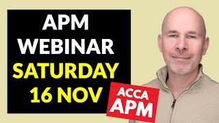 Join my webinar and ACE ACCA APM [upl. by Molly953]