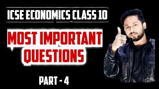 Economics Class 10 ICSE Important Questions  ICSE Economics Class 10  Economics Class 10 ICSE [upl. by Akcebar]