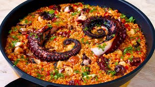 Cómo hacer un ARROZ INCREÍBLE con PULPO  Dieta Mediterránea [upl. by Namolos70]