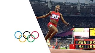 USA Break Womens 4 x 100m Relay World Record  London 2012 Olympics [upl. by Madson]